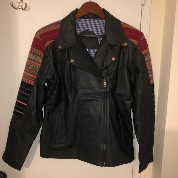 Leather and wool jacket, original designs - Picture 2 of 3